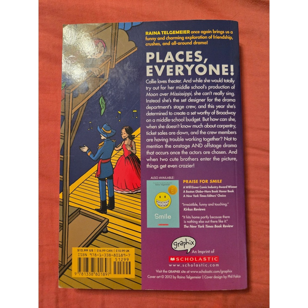 Drama by Raina Telgemeier Graphic Novel Paperback Scholastic Graphix 1st Ed - Picture 2 of 4